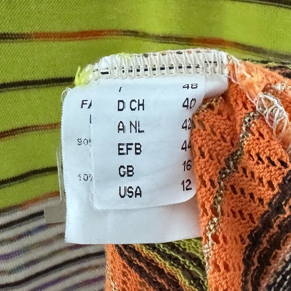 Vintage 90s Y2K Missoni Stripe Tank Dress 12 Chartreuse Crochet Knit Italy - Picture 8 of 9